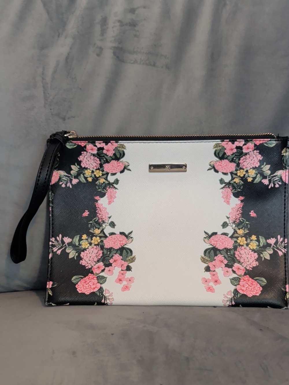 Floral Zip Wristlet Clutch